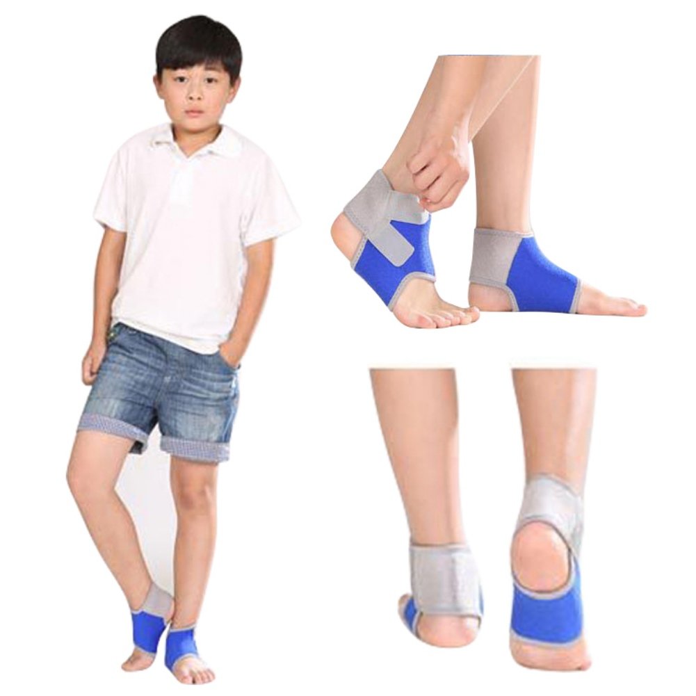 Kids Children Ankle Support Sports Ankle Brace Compression Ankle Support Brace Breathable Ankle Guard Protector Pad Wrap for Ankle Sprain Plantar Fasciitis Arthritis Pain Relief Ligament Damage