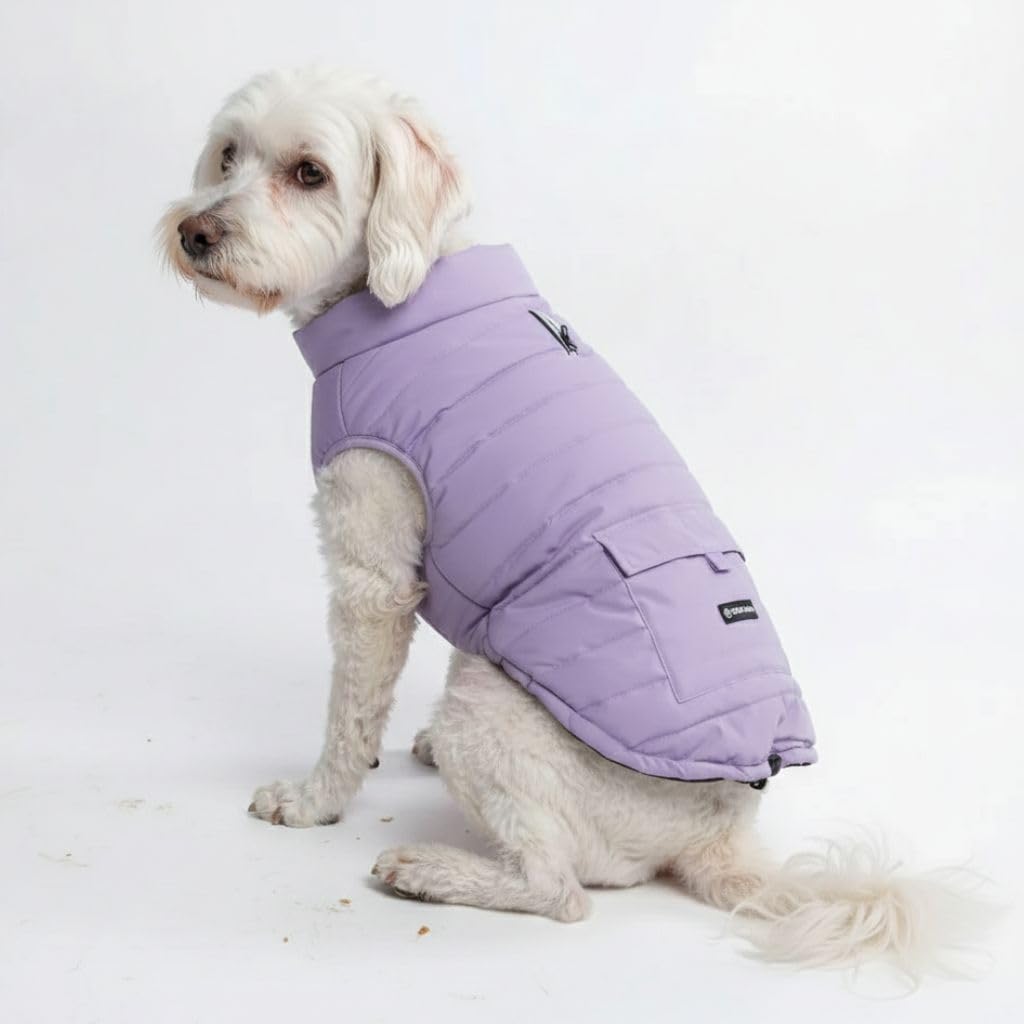 Photo 1 of *** RUNS SMALL*** Spark Paws Dog Winter Jacket, Water-Resistant Coat, Warm Reflective Windproof Fleece-Interior, for Medium and Large Dogs - Lilac - L