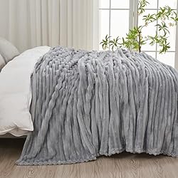 NEWCOSPLAY Super Soft Queen Blanket Light Grey