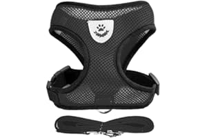 Dogs Puppy Harness Collar Cat Dog Adjustable Vest Walking Lead Leash Soft Breathable Polyester Mesh Harness for Small Medium 