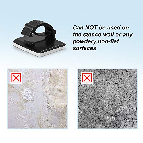 Smilife 100 PCS Black Self Adhesive Cable Wire Clip Holders, Snap Design Cable Clip Wire Management, Wire Organizer Use for Home, Office, Car - Thumbnail 7