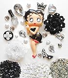 LOVEKITTY DIY 3D Betty Boop Bling Bling Cell Phone Case Resin Flatback Kawaii Cabochons Deco Kit / Set