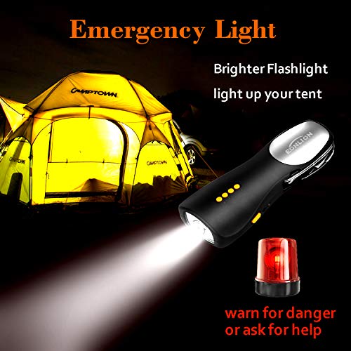 [Upgraded Version] EONLION Emergency Radio with Hand Tool Kit, 2000mAh Power Bank Hand Crank Self Powered AM/FM NOAA Weather Radio with Alarm, LED Flashlight - Thumbnail 4