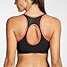 SYROKAN Women's High Impact Front Zip Wirefree Supportive Sports Bra Black & Orange 36C