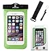 uFashion3C [Non-Float] Waterproof Cell Phone Case Dry Bag Pouch [With Headphone Jack,Armband,Lanyard] for iPhone 6,6S,6 Plus,6S Plus, Samsung Galaxy S8,Plus,S7,S6,Edge,Note 3,4,5,8, LG G5,G6 (Green)