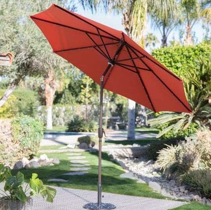 Amazon Com Ark Decor Offset Patio Umbrella Tuscan Polyester 9 Ft Steel Solar Lighted Your Ideal Patio Shade Solution Garden Outdoor