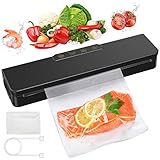 Vacuum Sealer Machine,LOZAYI Vacuum Sealer Compact Design Easy to Clean Safty Antomatic Food Sealer with Dry and Moist Modes for Wet and Dry Food Preservation Black