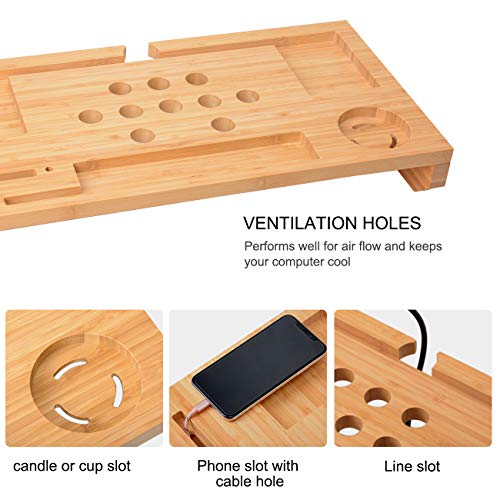 Monitor Stand Computer Riser with Desktop Storage Organizer Heat Dissipation for Home Office by Domax - Thumbnail 5