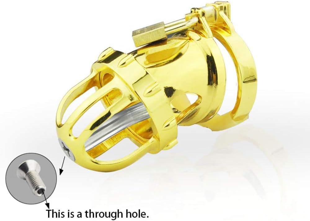 Bondage Masters Male Chastity Device with Removable Urethral Tube and Air-Flow Cage, Black - Image 5
