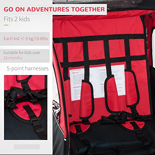 Aosom Elite 360 Swivel Bike Trailer for Kids Double Child TwoWheel