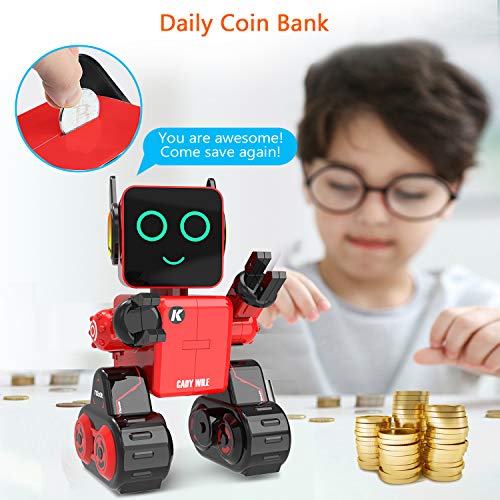 okk Robot Toy for Kids, Smart RC Robot Kit with Touch and Sound Control Robotics Intelligent Programmable Smart Robot with Walking,Dancing,Singing,Talking,Transfering Items for Boys Girls (Red)