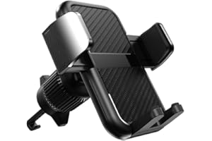 Black Car Phone Mount, Stable Air Vent Phone Holder, One-Touch Clamp, 360° Rotation, Universal Fit for Smartphones