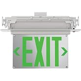 Lithonia Lighting Basics Edge-lit LED Exit Sign with Green Letters, Universal Mount Emergency Exit Only Sign, Ni-Cad Battery Backup (BE W G UM M2)