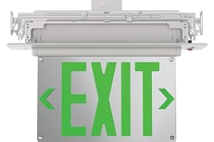 Lithonia Lighting Basics Edge-lit LED Exit Sign with Green Letters, Universal Mount Emergency Exit Only Sign, Ni-Cad Battery Backup (BE W G UM M2)