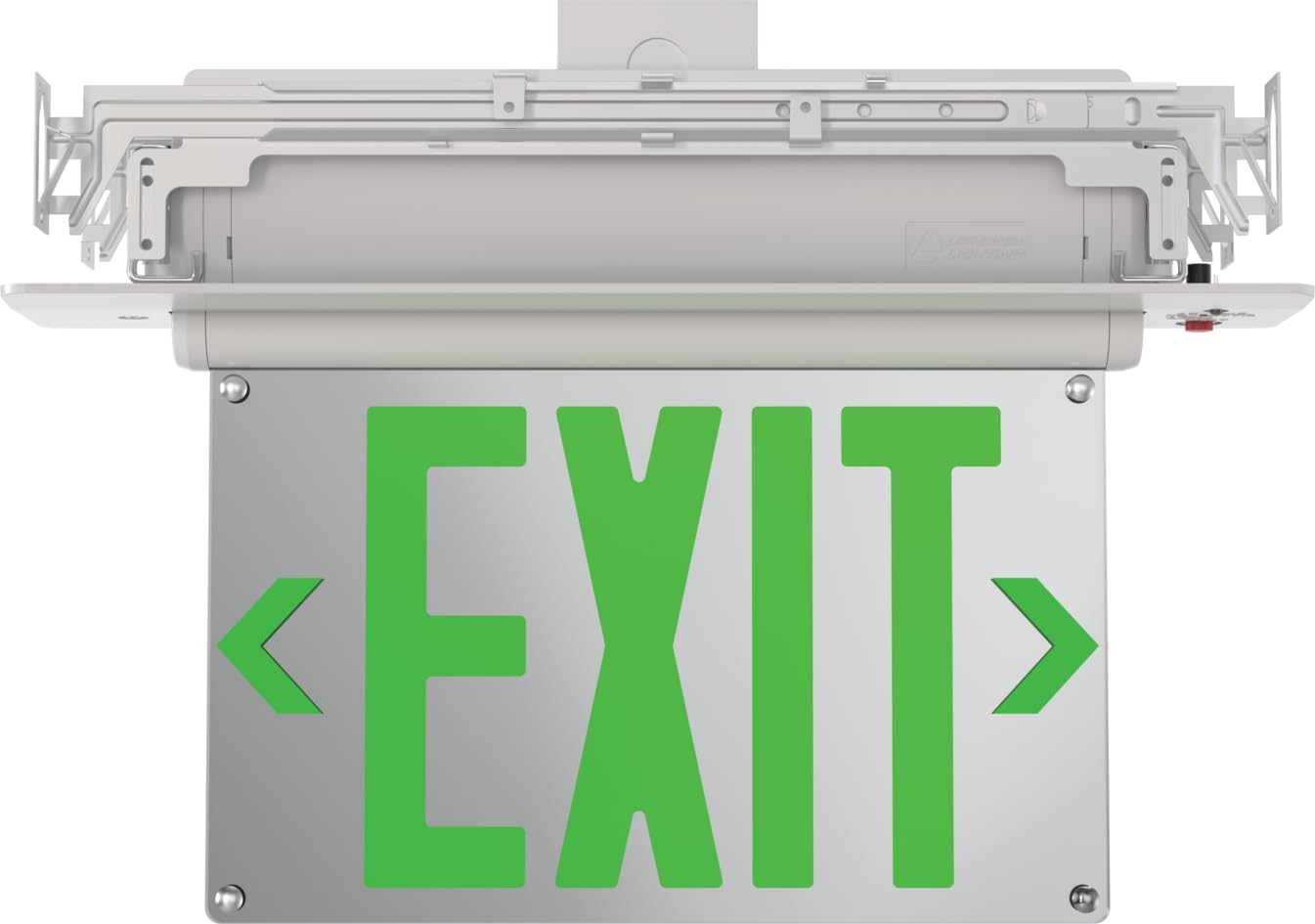 Photo 1 of Lithonia Lighting Basics Edge-lit LED Exit Sign with Green Letters, Universal Mount Emergency Exit Only Sign, Ni-Cad Battery Backup (BE W G UM M2)