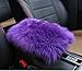 Forala Auto Center Console Pad Furry Sheepskin Wool Car Armrest Seat Box Cover Protector Universal Fit (W-Purple) (Long-Purple)