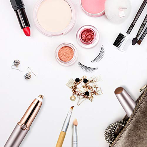 Eyebrow Trimmer Epilator Electric Razor for Women, Eyebrow Painless Hair Removal with LED Light for Good Finishing and Well Touch-Rose Gold (Battery Not Included) (new gold)