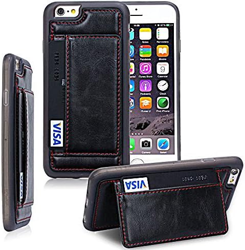 iPhone 6S Case, iPhone 6s Wallet Case, by SuprYze Protective Leather Wallet Case with Card Slot and Kickstand features, for Apple iPhone 6 / iPhone 6s (Black)