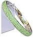 Sophistikitty Stainless Steel Bangle with 5 Rows of Beautiful Sparkly Peridot Color Green Crystal Rhinestones - Stackable
