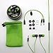 ⭐️KLIM Fusion Earbuds with Microphone - Long-Lasting Wired Earphones + 5-Year Warranty - in Ear Headphones - Gaming Ear Buds with Mic and Volume - Noise Cancelling Audifonos - 3.5mm Jack - Green