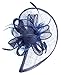 Womens Formal Party Fascinator Hat with Headband for Cocktail Navy Blue