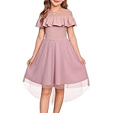 GRACE KARIN Girls Wedding Party Formal Dress Junior Bridemaid Dresses for Teens Tulle High Low Dress Size 7-14