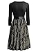 Miusol Women's Casual Polka Dot 2/3 1950'S Style Sleeve Party Swing Dress (Small, Black-1)