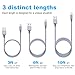 ONSON Lightning Cable 4Pack 3FT 6FT 6FT 10FT Extra Long Nylon Braided Cord to USB Charging Charger for iPhone 7/7 Plus/6S/6S Plus,SE/5S/5,iPad,iPod Nano 7 (Gray White)