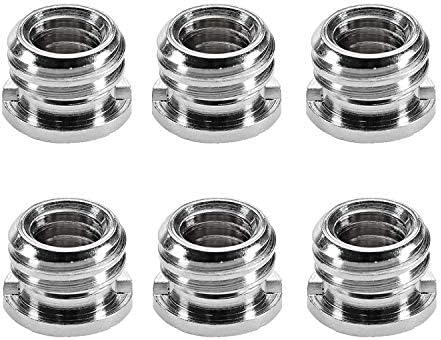 pangshi PLM-6 1/4"-20 to 3/8"-16 Screw Mount Converter Adapter for Tripod Monopod Ballhead Light Stand Camera Slider Quick Release Plate(6 Pack)