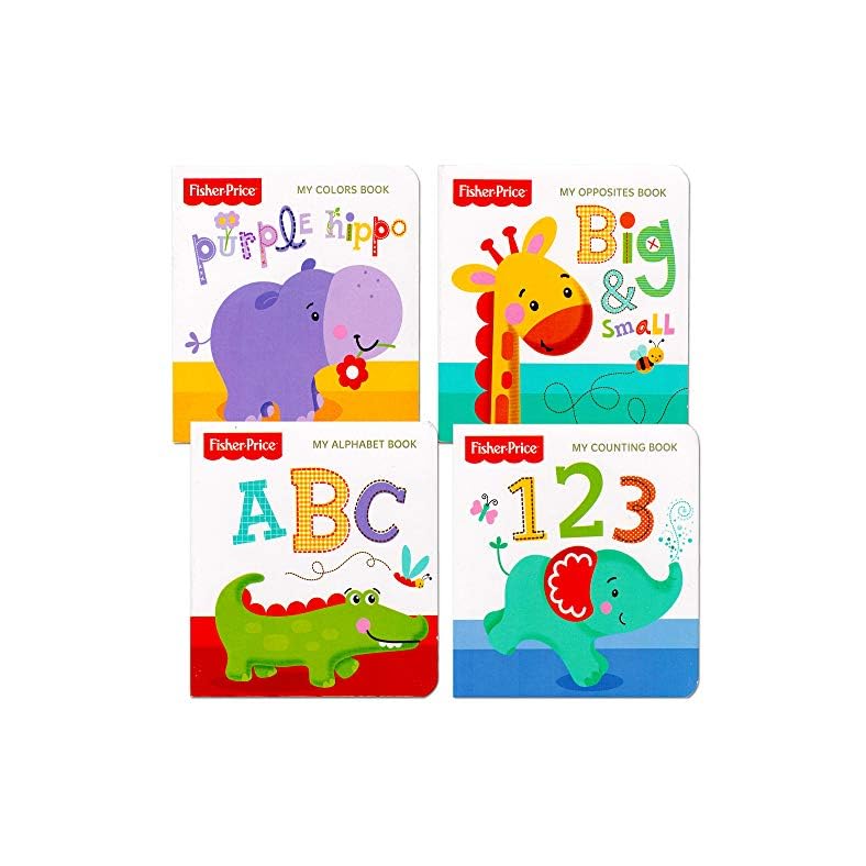 Fisher-Price “My First Books Set of 4 Baby Toddler Board Books (ABC Book, Colors Book, Numbers Book, Opposites Book)