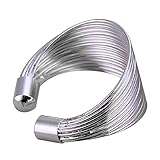 Fashion Women Noble Jewelry 925 Silver Ring Set in Many Hoops Open Free Yards