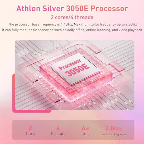 Auusda 16GB RAM 512GB SSD Laptop, Compatible with Win11, 15.6" Full HD IPS, Backlit Keyboard & Fingerprint Login, Full-Function USB C, 6000mAh, Lightweight Design for School & Work (Pink)