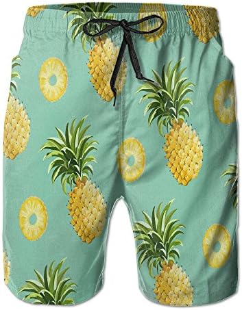 LaiER Mens Summer Fruit Pineapples Summer Swim Trunks Beach Shorts Board Cargo Shorts Quick-drying XX-Large