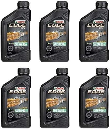 Castrol Oil CA06248 Oil Edge (R) SAE 5W-30 Synthetic 1 Quart Bottle (6)