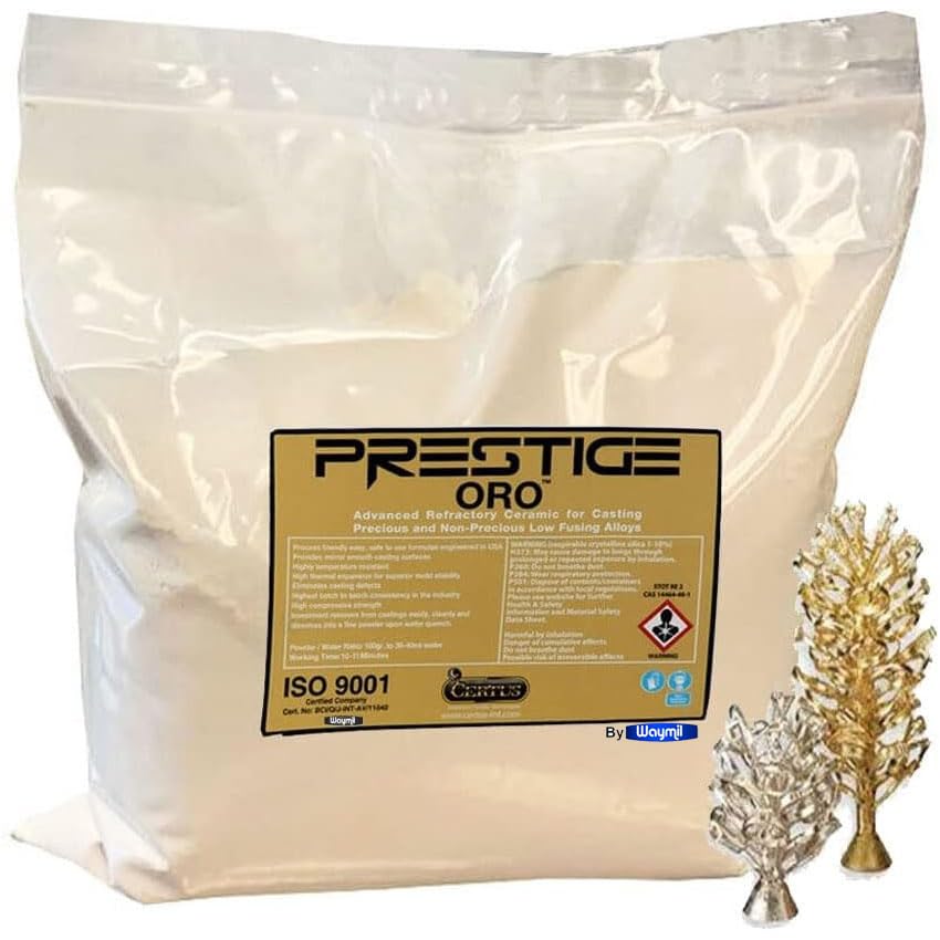 Prestige ORO 5Lb Premium Jewelry Making Casting Powder Lost Wax Investment Powder for Gold, Silver ETC