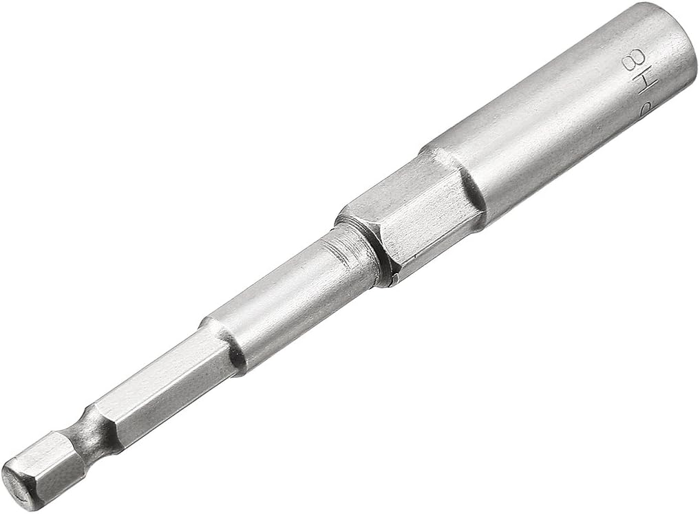 Sourcingmap 1/4" Quick-Change Hex Shank 8mm Nut Setter Driver Drill Bit, 100mm Length, Metric No-Magnetic - Image 3