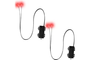 MAKEVIVI 2 Pcs Halloween Glowing LED Light Up Eyes for Mask Cosplay Laser Eyes with Battery Box, Battery Not Included(Red Light)