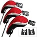 Andux Golf 460cc Driver Fairway Wood Club Head Covers 3pcs/Set Black/Red