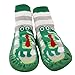 Baby Toddlers Kids Indoor Slipper Shoe Socks Moccasins NON SKID GREEN GREY STRIPE CROCODILE (Age 1-2 (Sole length 14cm))