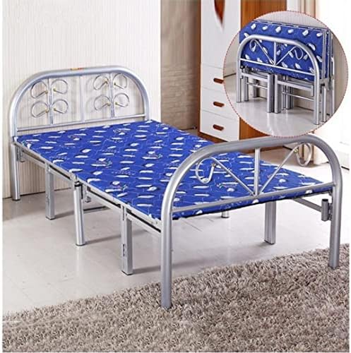 Karnak Folding Bed, Portable Single Folding Bed Steel Frame Silver