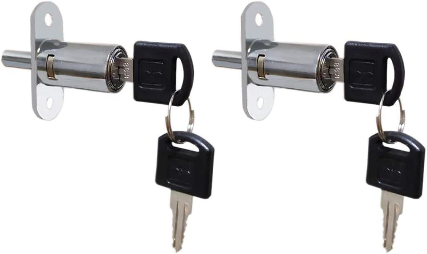 VictorsHome Push Plunger Lock 19x32mm Cylinder Head Chrome Plated Zinc Alloy Keyed Different 2pcs