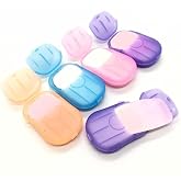 esowemsn 6 Packs Portable Disposable Travel Hiking Washing Hand Bath Toiletry Paper Soap Sheets(Random Color)