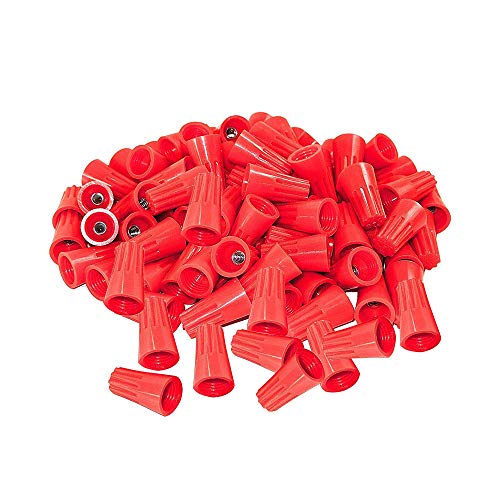 50Pcs twist on wire connectors - Red #14 - #12 AWG Wire nut Bulk with Spring inserted, easy Screw on electrical caps