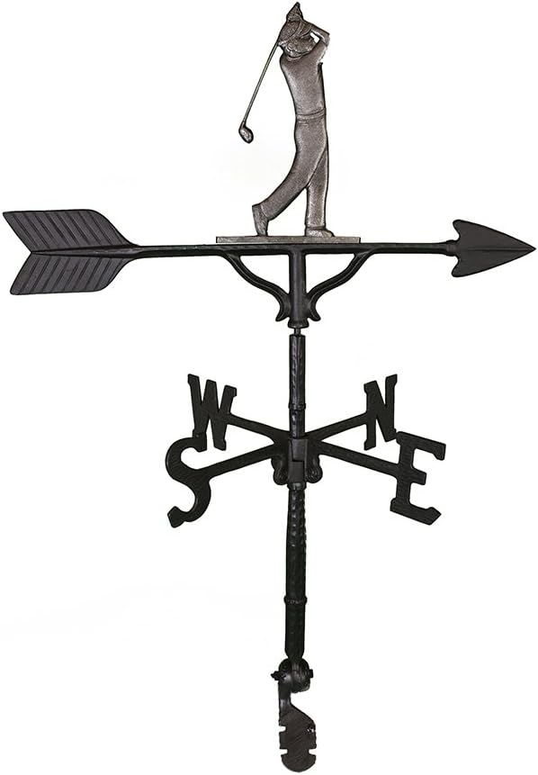 Weathervanes - Montague Metal Products 32-Inch Weathervane with Swedish Iron Golfer Ornament