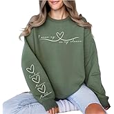 I Wear My Heart On My Sleeve Sweatshirt, Mother Day Hoodie, Custom Mama Sweatshirt, Gift for Mom, Personalized Sleeve Name, Mom Gift Sweater