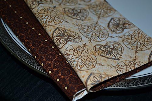 Neutral Hearts Reversible Cloth Napkins/Set of 4
