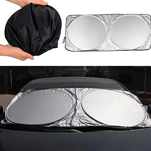 Ztl Foldable Car Front Rear Sunshade Auto Visor Windshield Block Cover Car Shield (57.9" x 27.2") - Thumbnail 2