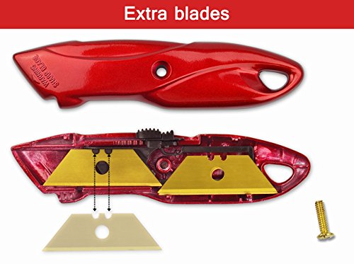 Utility Knife, CTL CUTTER Heavy Duty Sharp Box Cutter Retractable Utility Knife Set with 3 PCS Carbon Steel Utility Cutter Blades