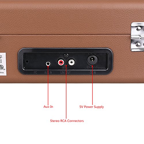 Musitrend-Bluetooth-Record-Player-Portable-Suitcase-Turntable-with-Built-in-Speakers-USBSD-Recorder-Rechargable-battery-Headphone-Jack-RCA-line-out-Brown