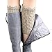 Voberry® Women Knitted Boot Cuffs Toppers Hollow Leg Warmers Socks for Boots (Beige)